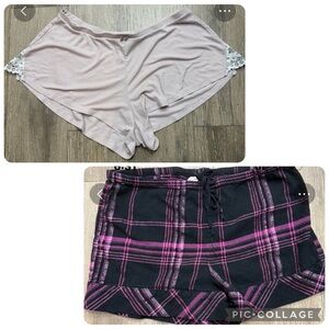 Victoria's Secret Pink and Black Plaid Pajama Shorts